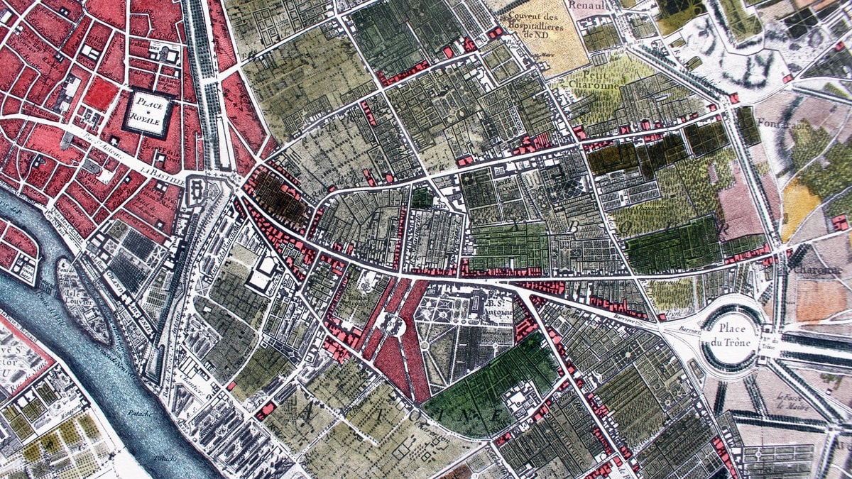 Paris Bastille Plan Roussel 1730